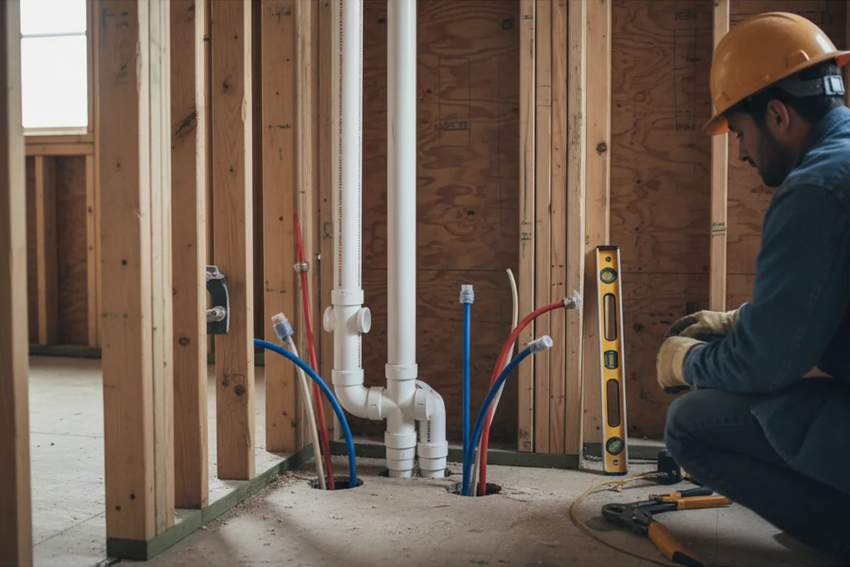 Drain and supply rough-in during Toilet Repair and Installation in Sheppton
